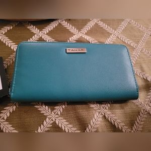 TAHARI Zip Around Clutch with Bonus Bracelet